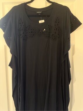 Torrid vintage cotton jersey crew neck eyelet ruffle tank size 6